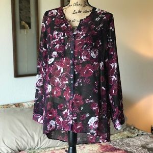 Sheer Print Tunic XL